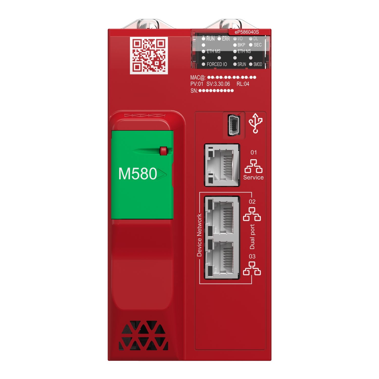 Picture of Standalone Safety processor, Modicon M580, 64MB, 61 Ethernet devices, 31 Remote I/O racks (X80 & Quantum), 128 CIP Safety devices