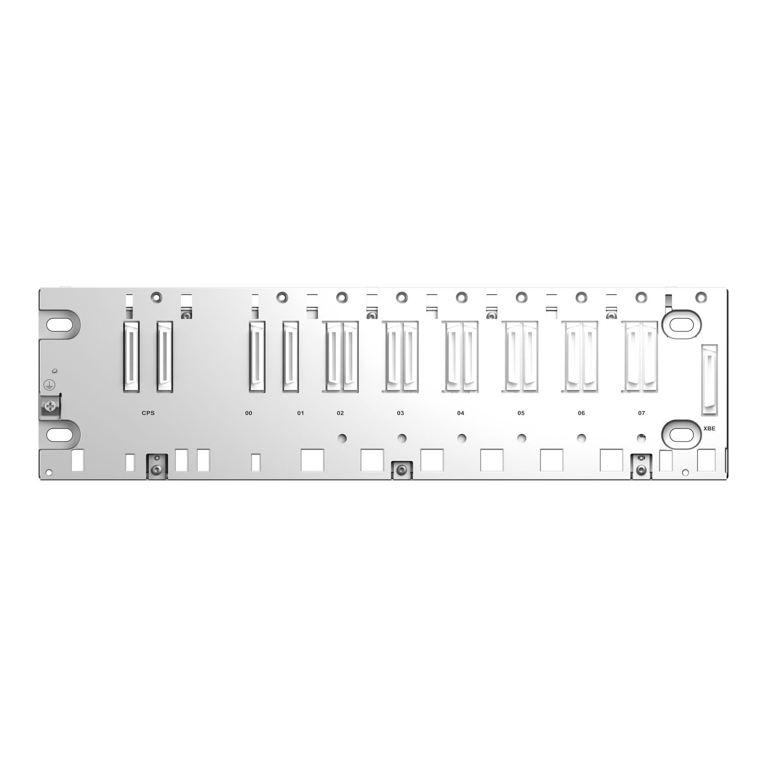 Picture of backplane rack, Modicon X80, 6 slots, redundant Ethernet backplane, severe environment