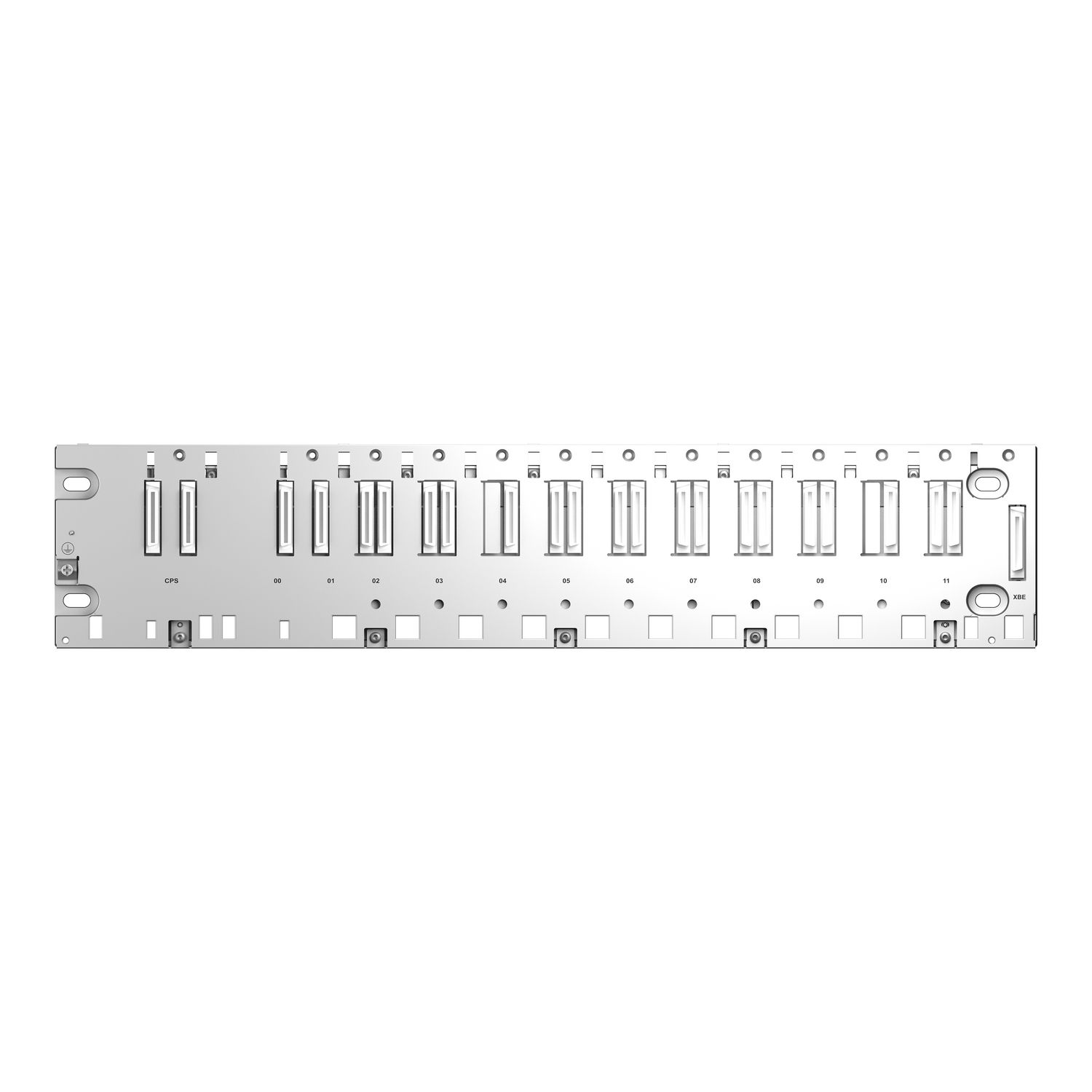 Picture of rack, Modicon X80, 10 slots, Redundant PS, Ethernet backplane, ruggedized