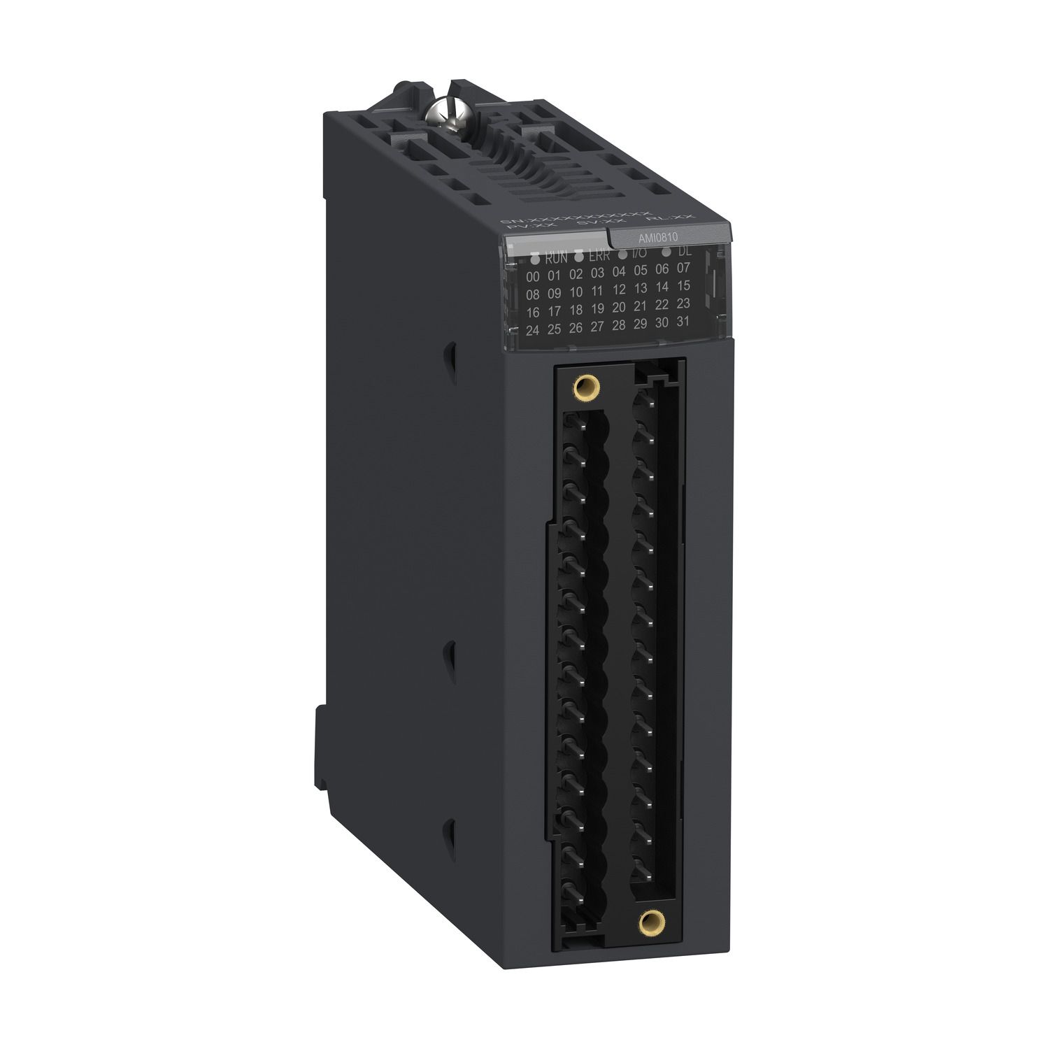 Picture of analog isolated high level input module, Modicon X80, 8 inputs, 0 to 20mA, 4 to 20mA, 10V positive or negative