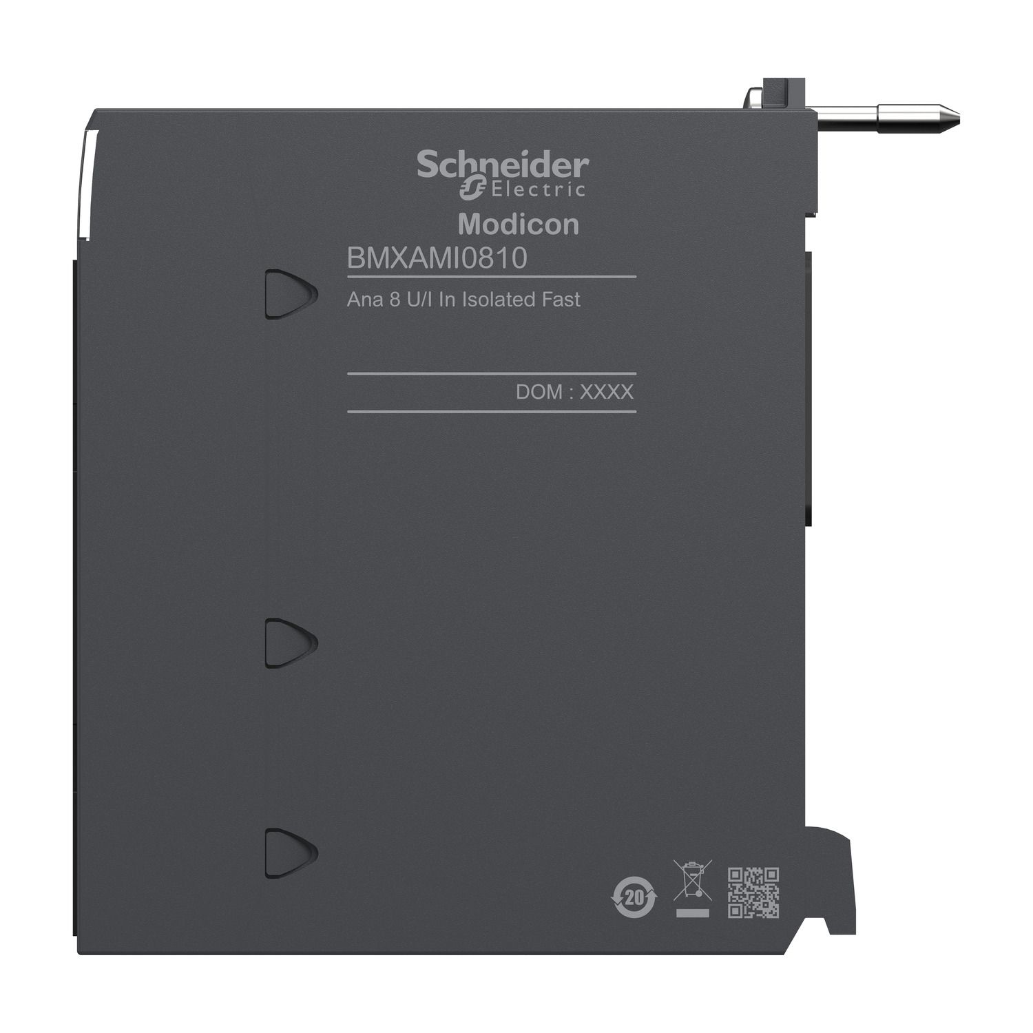 Picture of analog isolated high level input module, Modicon X80, 8 inputs, 0 to 20mA, 4 to 20mA, 10V positive or negative