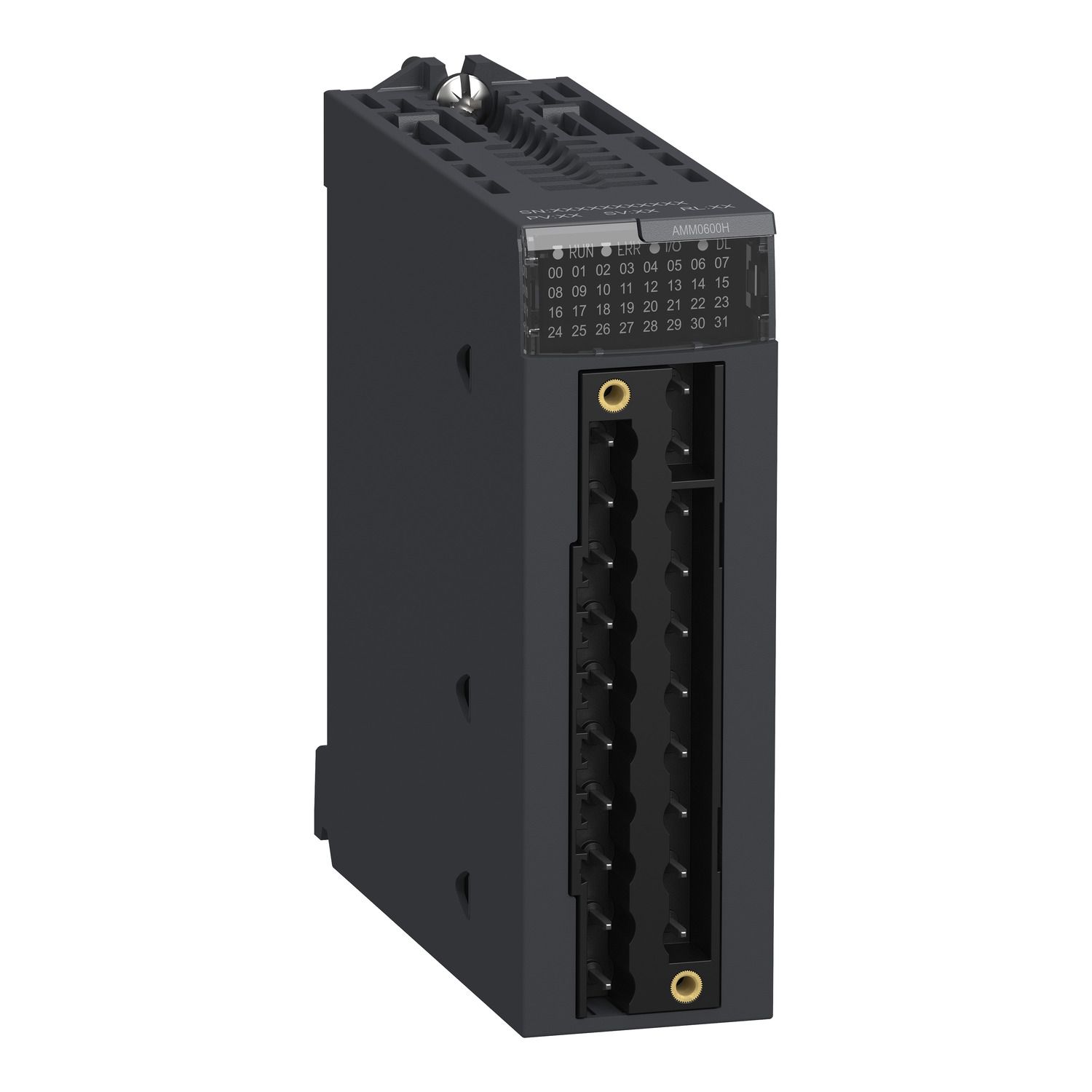 Picture of analog non isolated high level IO module, Modicon X80, 4 I, 2 O, 0 to 20mA, 4 to 20mA, 10V positive or negative, severe environment