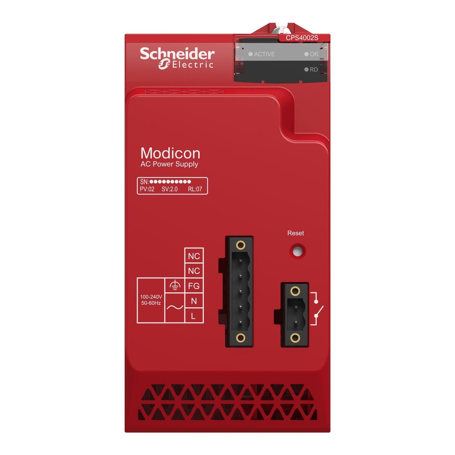 Picture of redundant power supply module, Modicon X80, 100 to 240V AC, safety