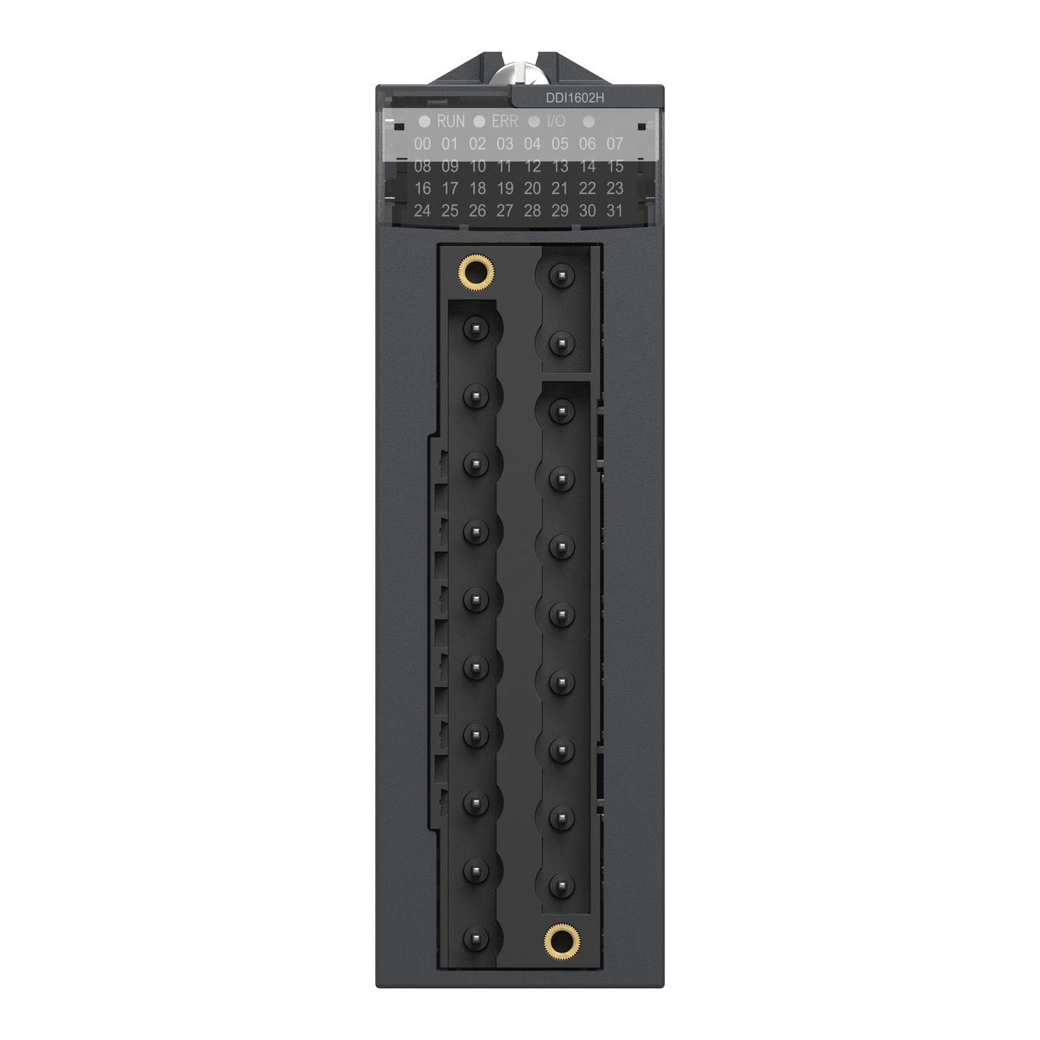 Picture of discrete input module, Modicon X80, 16 inputs, 24V DC positive, for severe environments