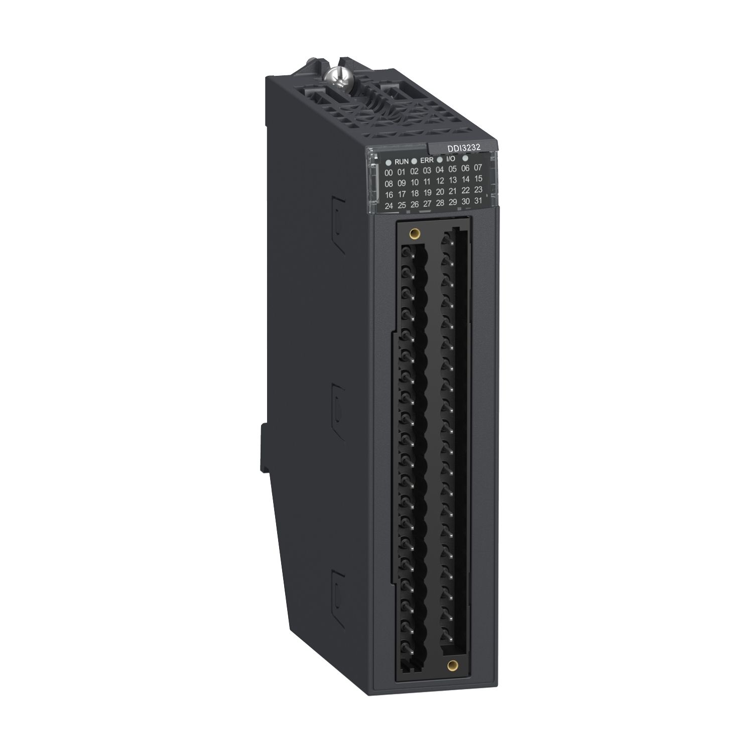 Picture of discrete input module, Modicon X80, 32 inputs, 12 or 24V DC positive or negative