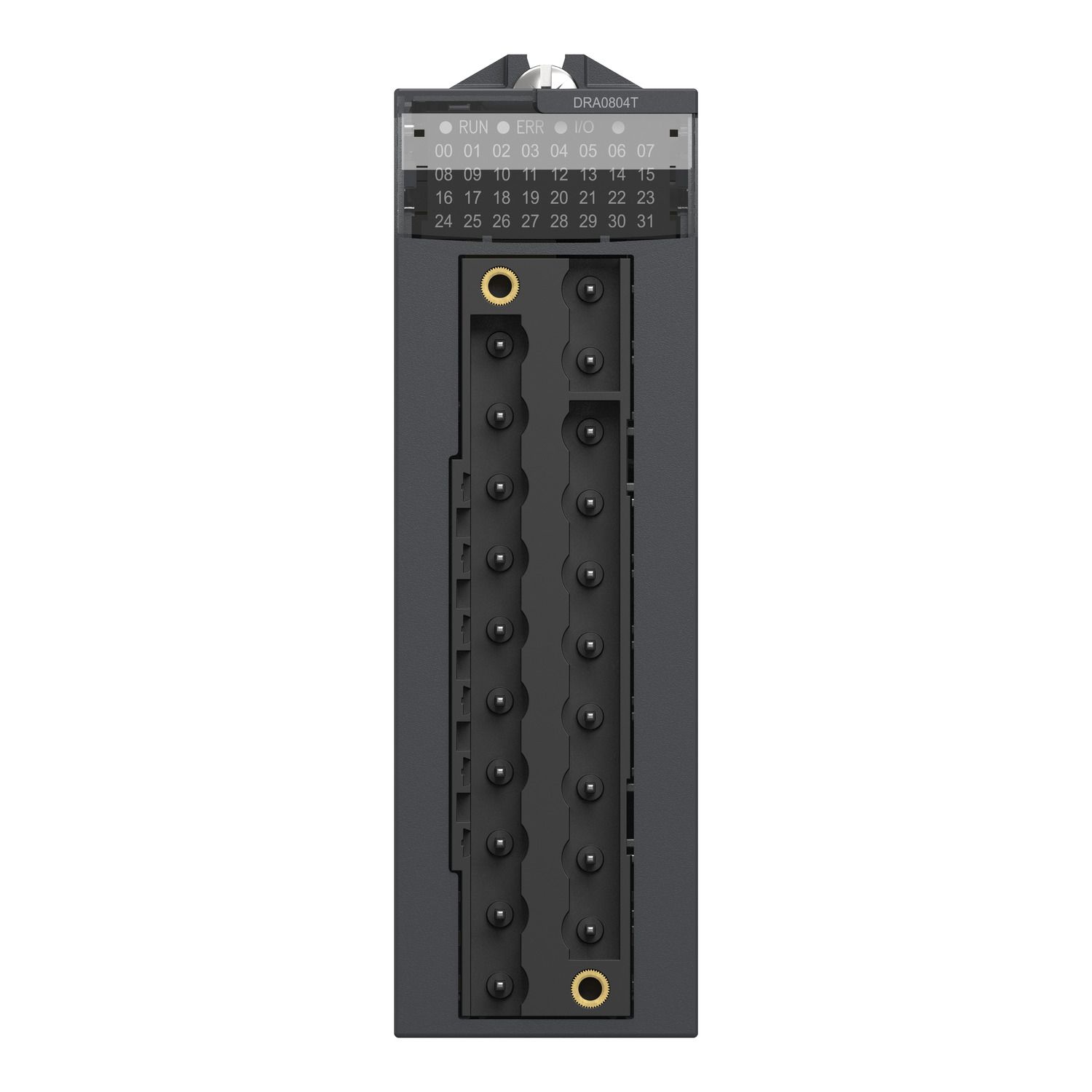 Picture of discrete output module, Modicon X80, 8 NO relay outputs, 100 to 150V DC, extended temperature