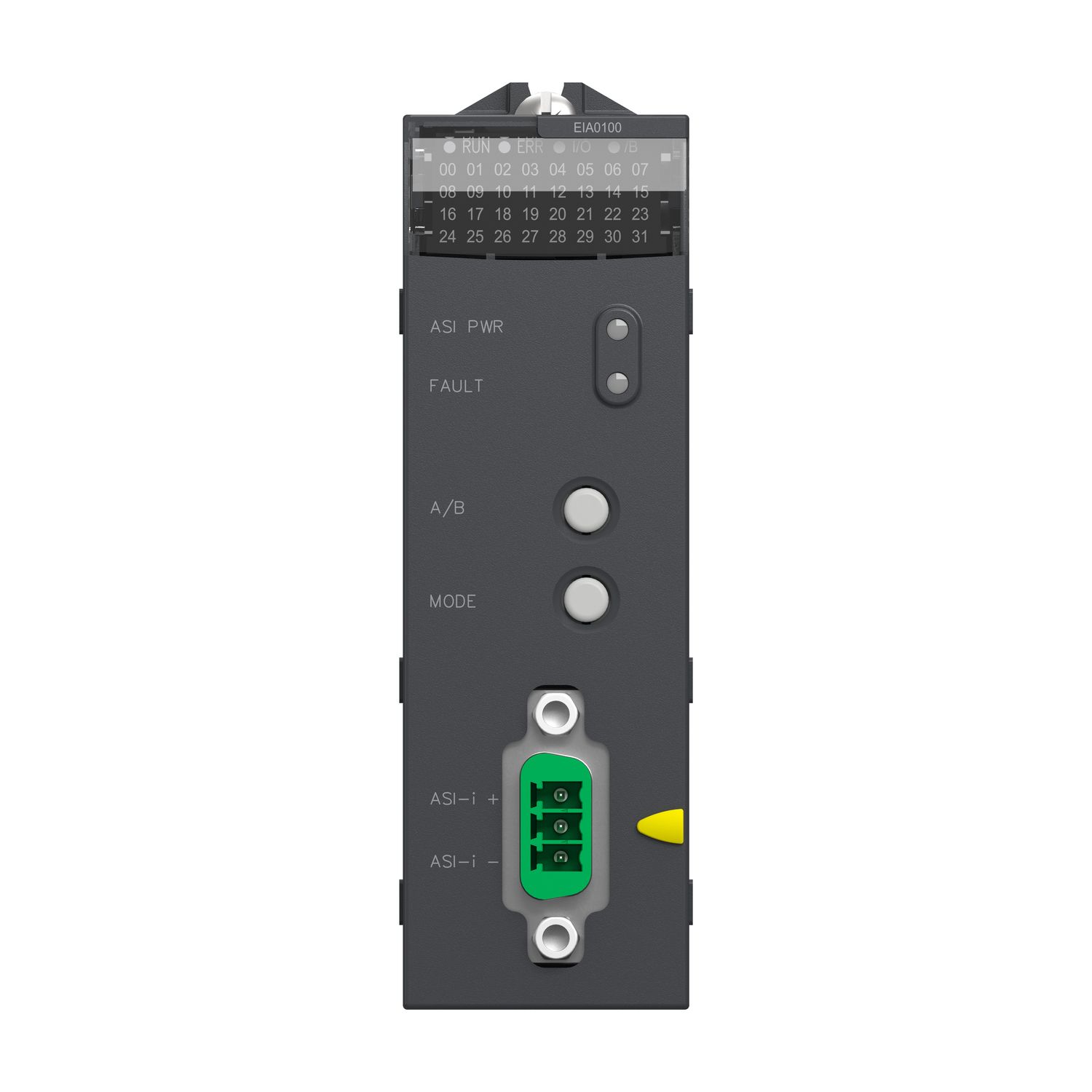 Picture of master module, Modicon X80, upto 62 devices on discrete IO, upto 31 devices on analog IO