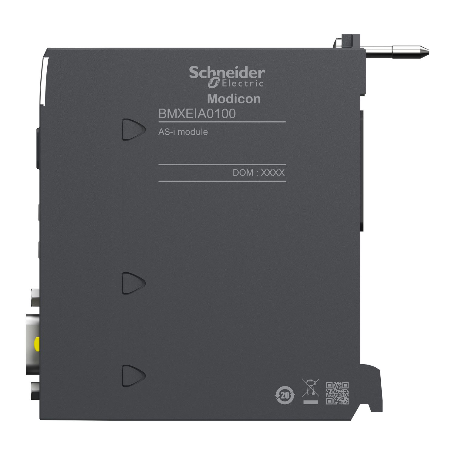 Picture of master module, Modicon X80, upto 62 devices on discrete IO, upto 31 devices on analog IO