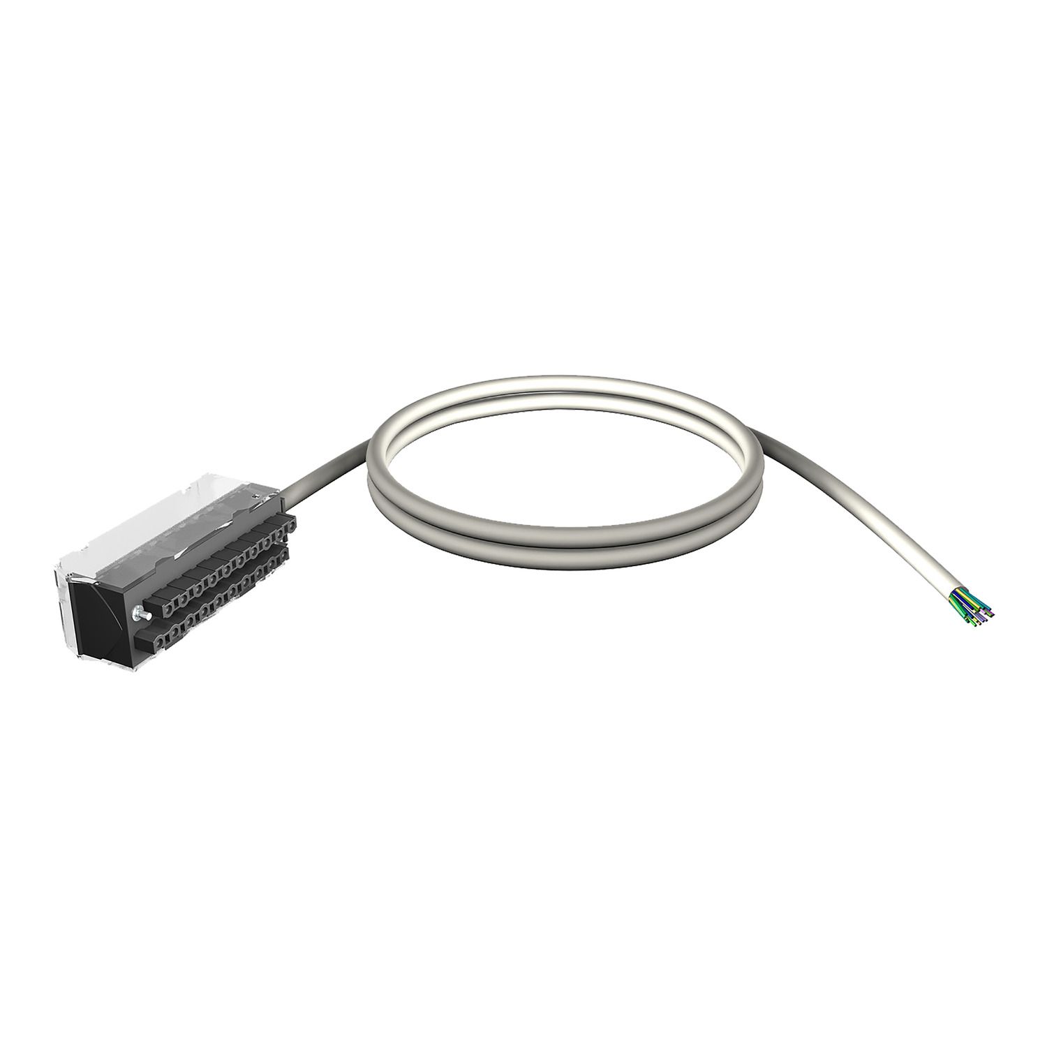 Picture of shielded cord set, Modicon X80, 20-way terminal, one end flying leads, 3m