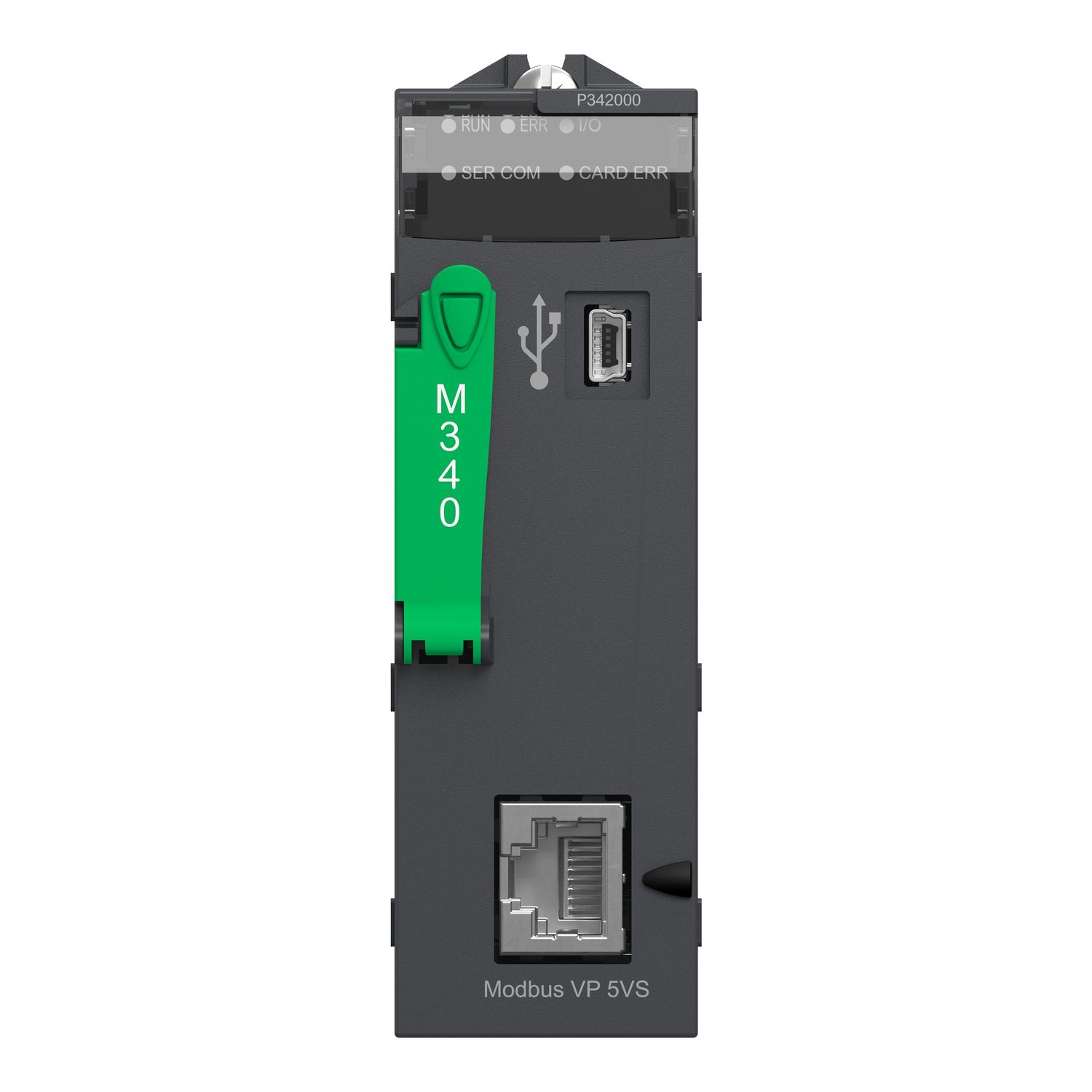 Picture of processor, Modicon M340, max 1024 discrete, 256 analog IO, Modbus