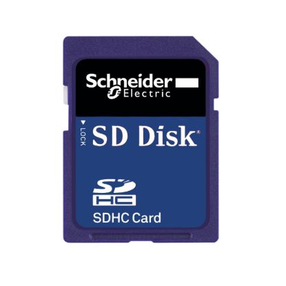 Picture of memory card, Modicon M340, SD flash, 8MB with 128MB file storage, for processor