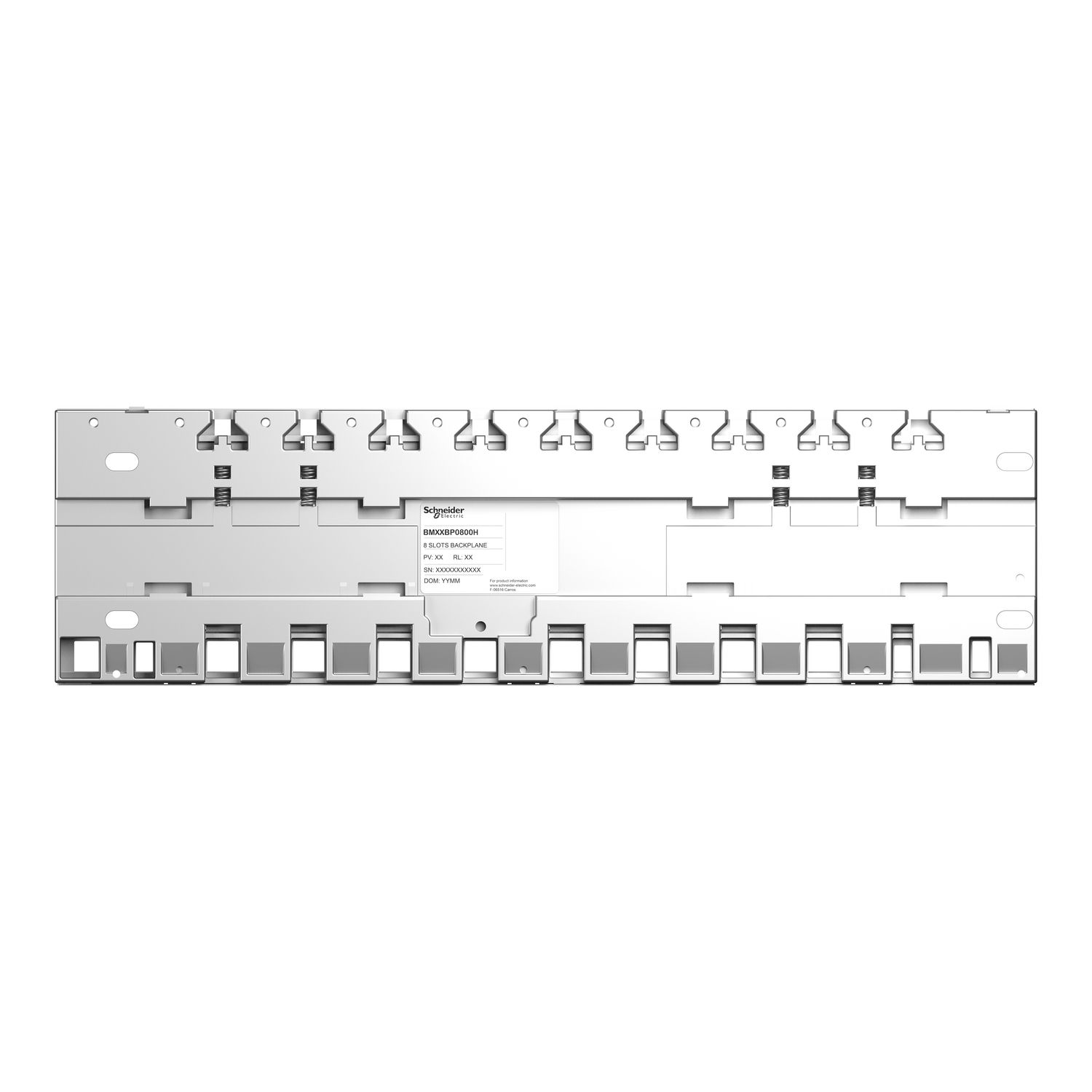 Picture of Backplane, Modicon X80, 8 slots, panel, mounting plate or DIN rail mounting, ruggedized