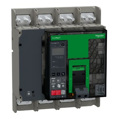 Picture of Circuit breaker, ComPacT NS630bH, 70kA at 415VAC, 4P, fixed, manually operated, MicroLogic 5.0E control unit, 630A