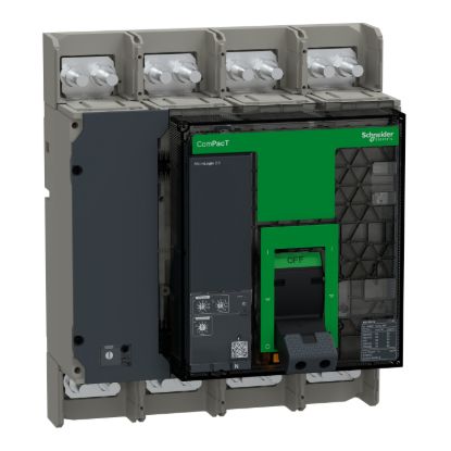Picture of Circuit breaker, ComPacT NS1250N, 50kA at 415VAC, 4P, fixed, manually operated, MicroLogic 2.0 control unit, 1250A