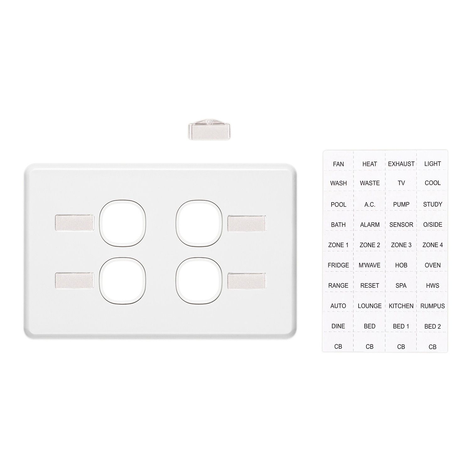 Picture of Switch Grid Plate and Cover, Classic C2000 Series, 4 Gang, Less Mechanism, Horizontal Mount