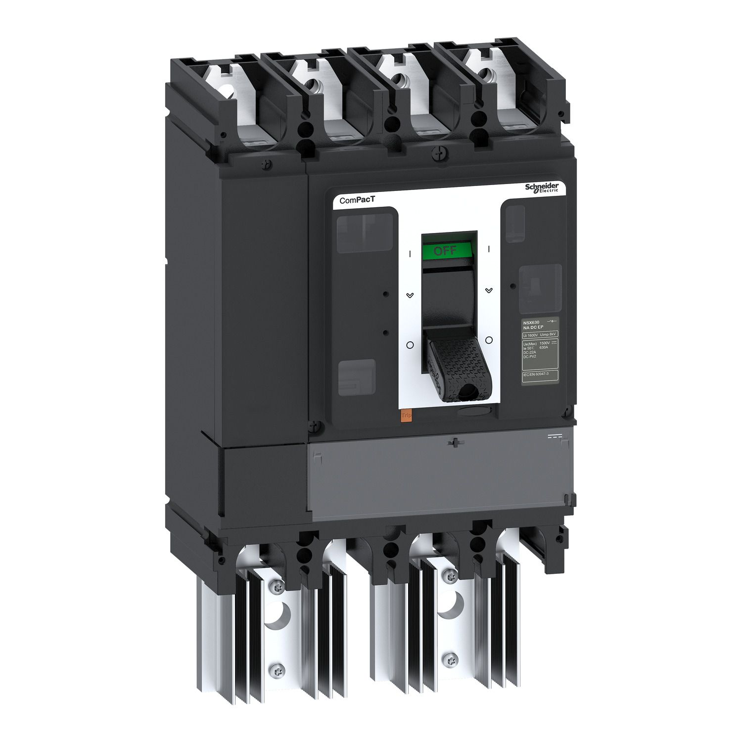 Picture of Switch disconnector ComPacT NSX630NA DC EP, 4 poles, fixed, 400A rating, 1500V
