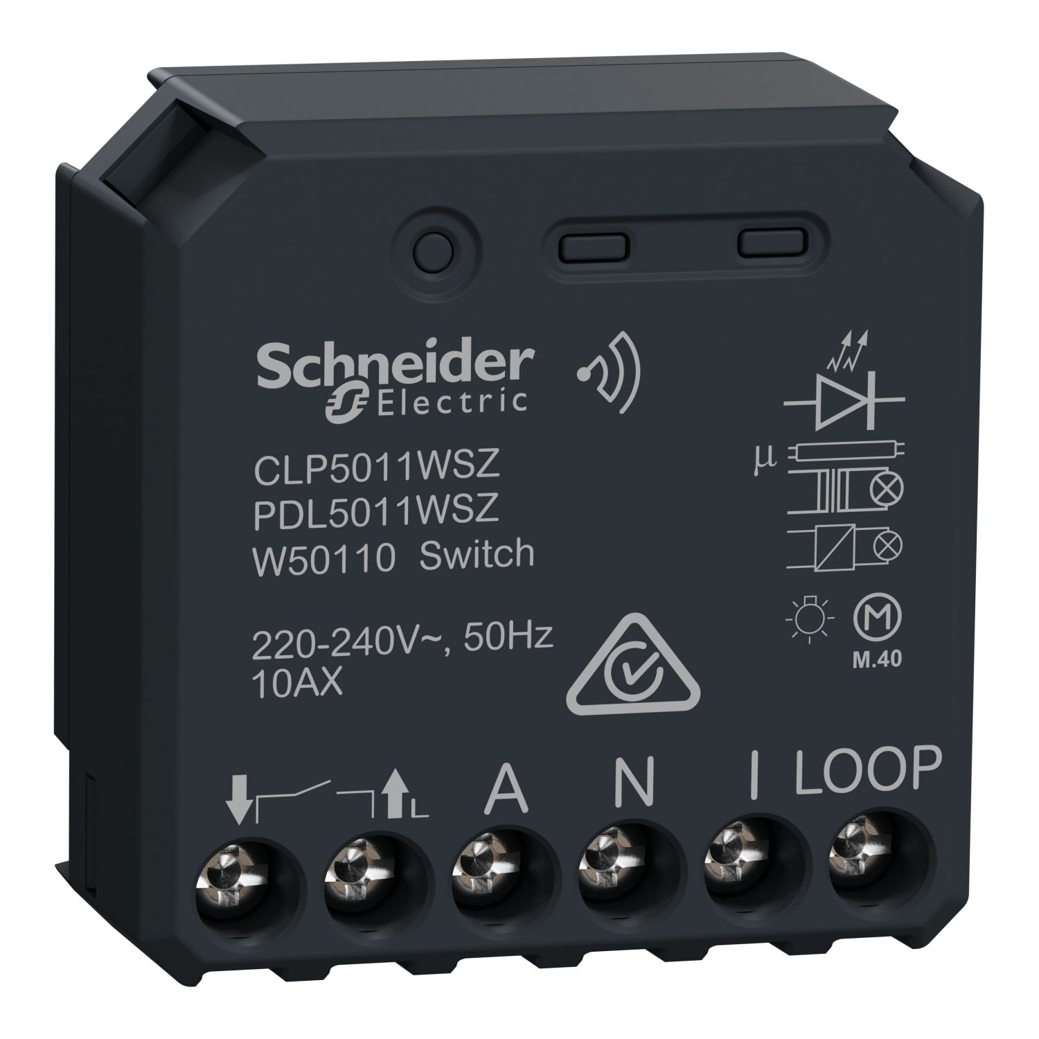 Picture of Micro Module Smart Switch, Clipsal Wiser, 10 AX, 240 V, Grey