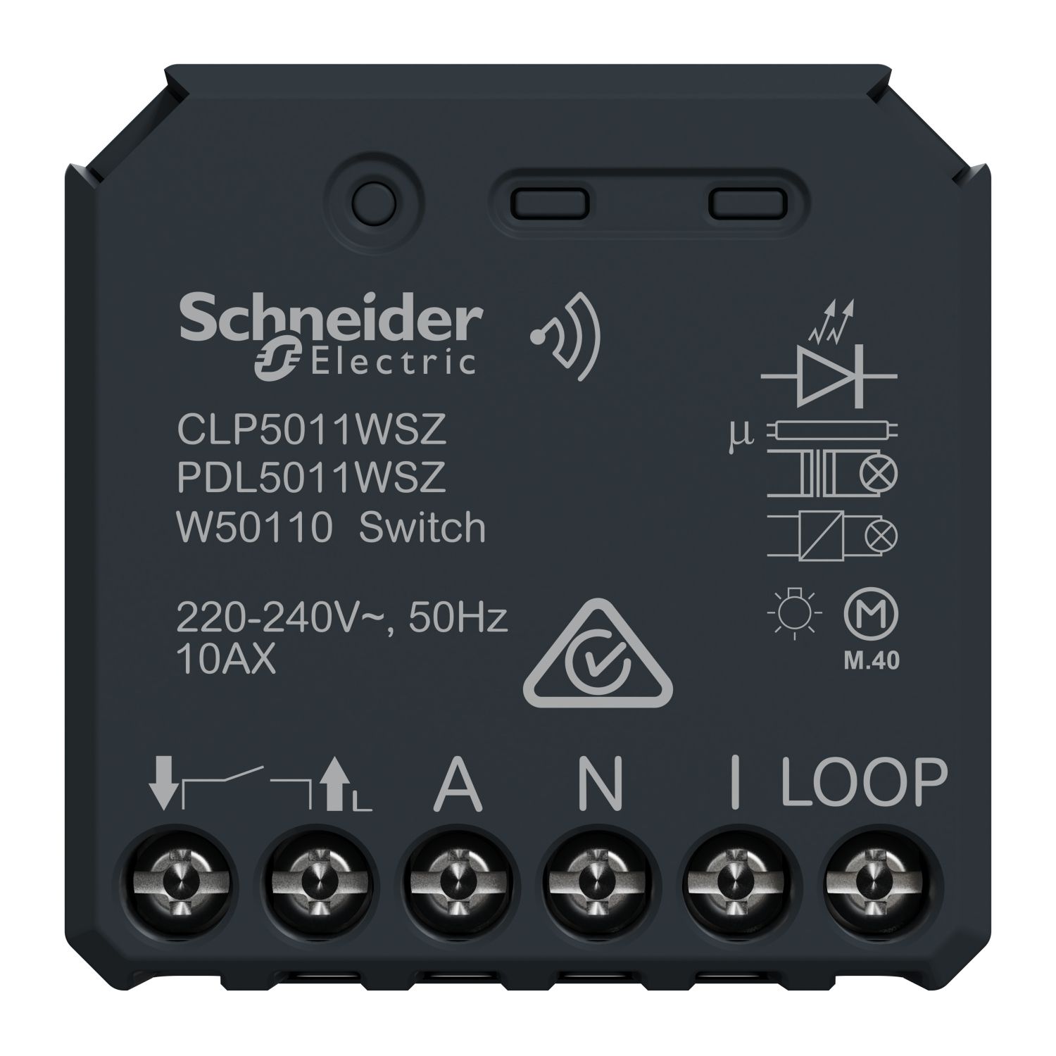 Picture of Micro Module Smart Switch, Clipsal Wiser, 10 AX, 240 V, Grey
