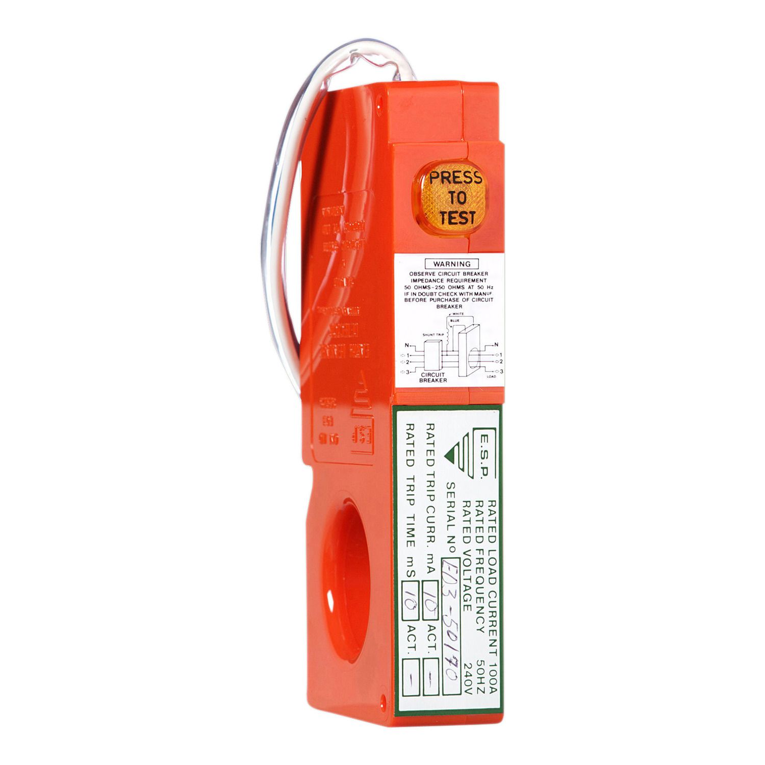 Picture of RCD Relay, Medilec, 240V, 10mA / 10Ms with Mounting Bracket