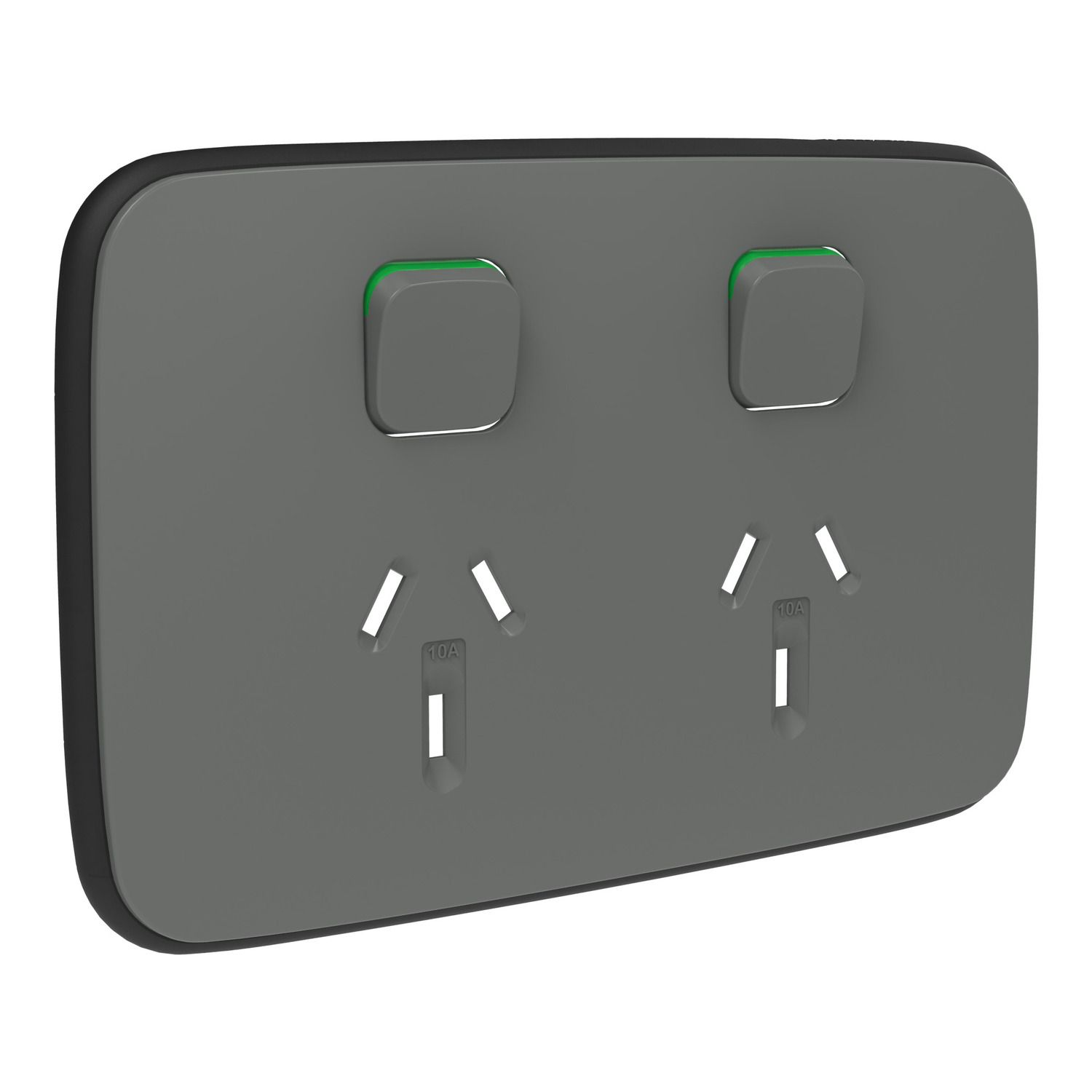 Picture of Essence Double Power Point Skin, Clipsal Iconic, Horizontal Mount, 250V, 10A, Clip-On