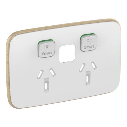 Picture of Essence Skin Connected Socket, Clipsal Iconic, Wiser, Horizontal Twin