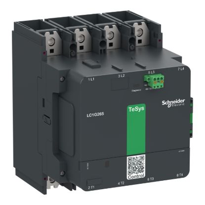 Picture of High power contactor, TeSys Giga, 4 pole (4NO), AC-1 <=440V 700A, standard version, 100…250V wide band AC/DC coil