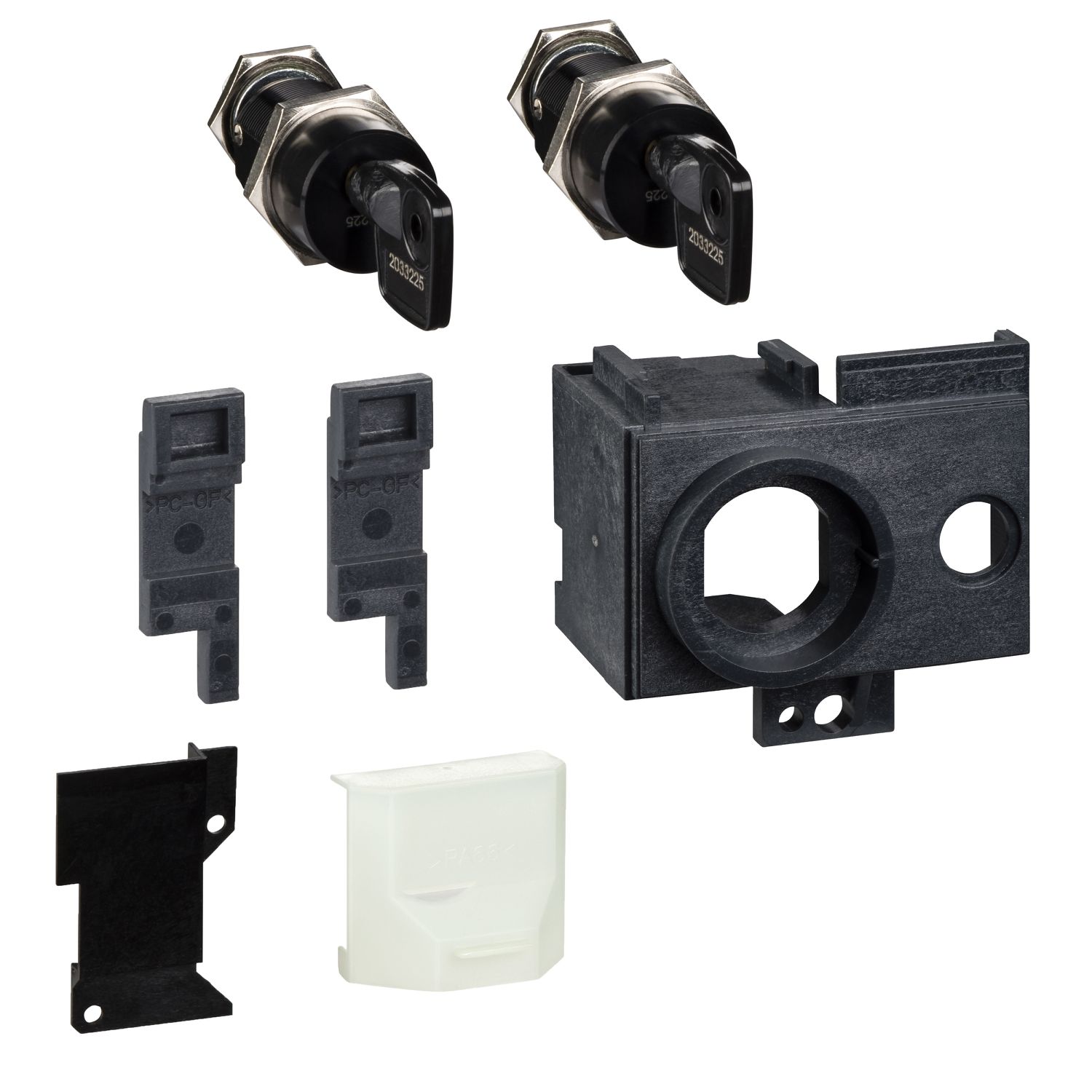 Picture of Locking device, MasterPact MTZ1 fixed/drawout, OFF position locking, Profalux keylock, 2 locks, 1 key, spare part