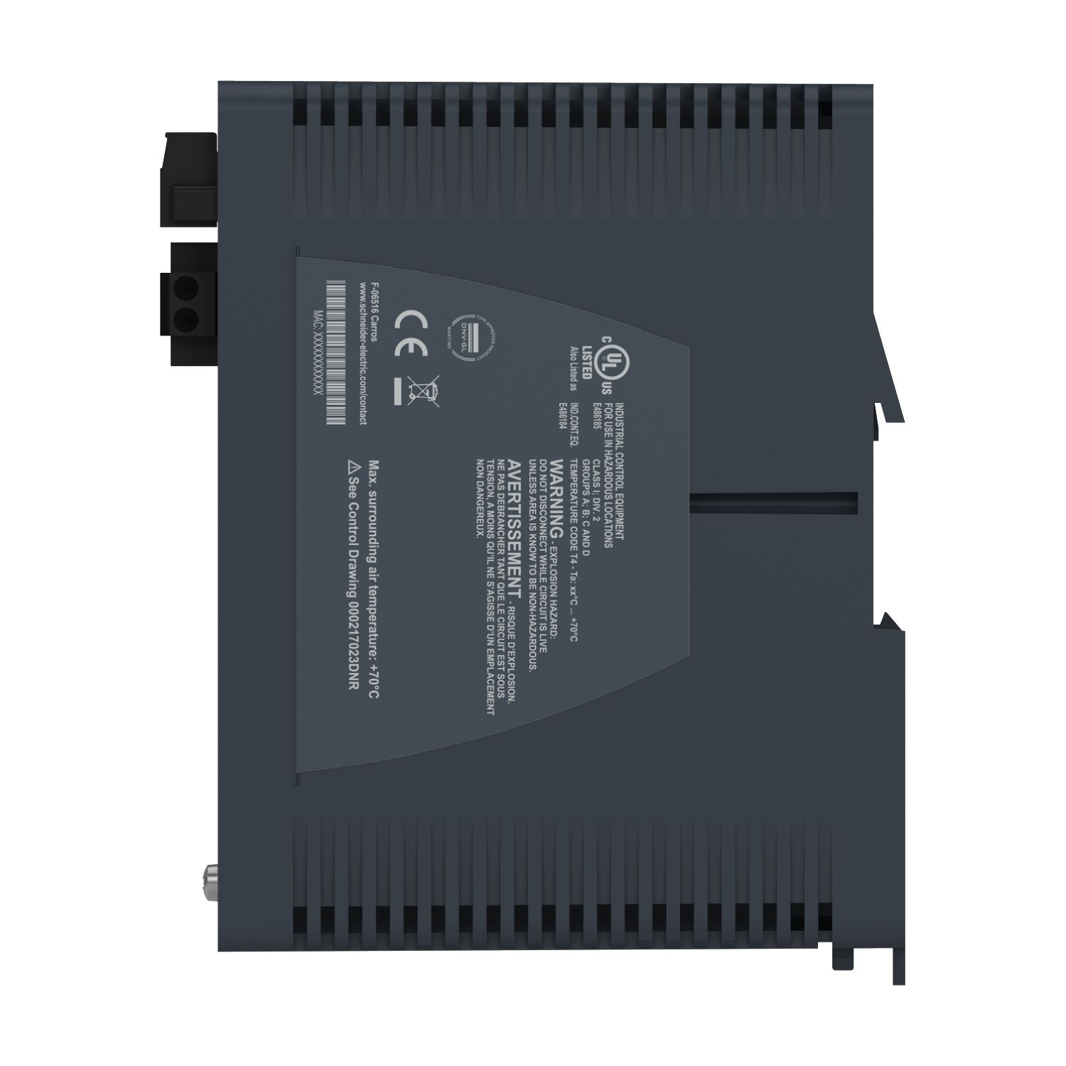 Picture of network switch, Modicon Networking, managed, 8 ports for copper, harsh