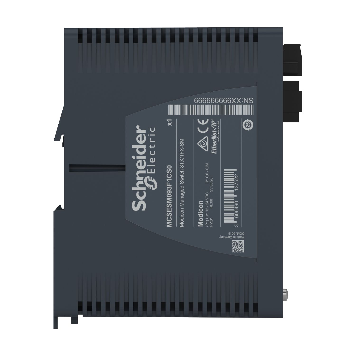 Picture of Modicon Managed Switch - 8 ports for copper + 1 port for fiber optic single-mode