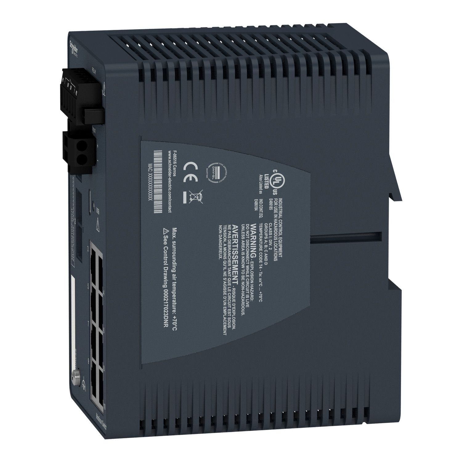 Picture of Modicon Extended Managed Switch - 8 ports for copper + 2 ports for fiber optic multimode