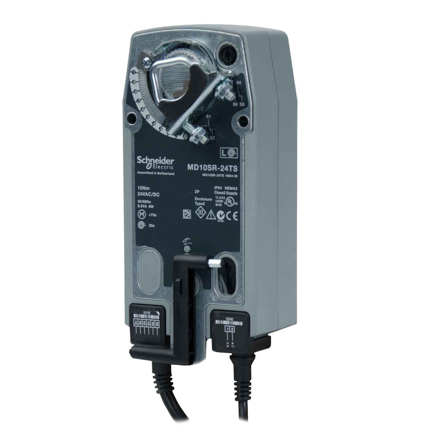 Picture of MD10-SR Damper Actuator, 2-Position, Spring Return, 24Vac/Vdc, Dual lead, 10Nm, IP54