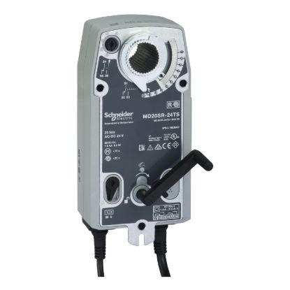 Picture of MD20-SR Damper Actuator, 2-Position or 3-Wire Floating, Spring Return, 110-240Vac / 24-125Vdc, 1m Cable, 20Nm, S2 Switch, IP54