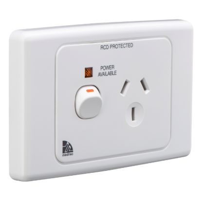 Picture of Single Switch Socket Outlet, Medilec, 250V, 10A