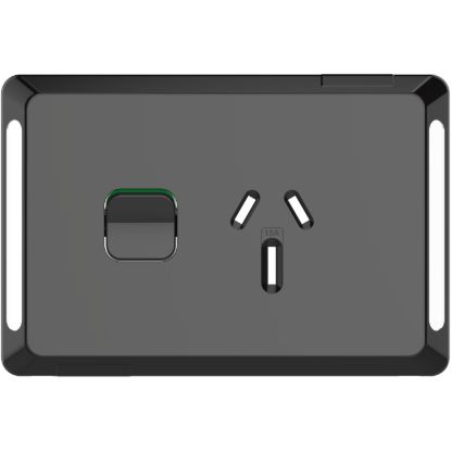 Picture of Single Power Point Skin, Pro Series, Horizontal Mount, 250V, 15A, Clip-On