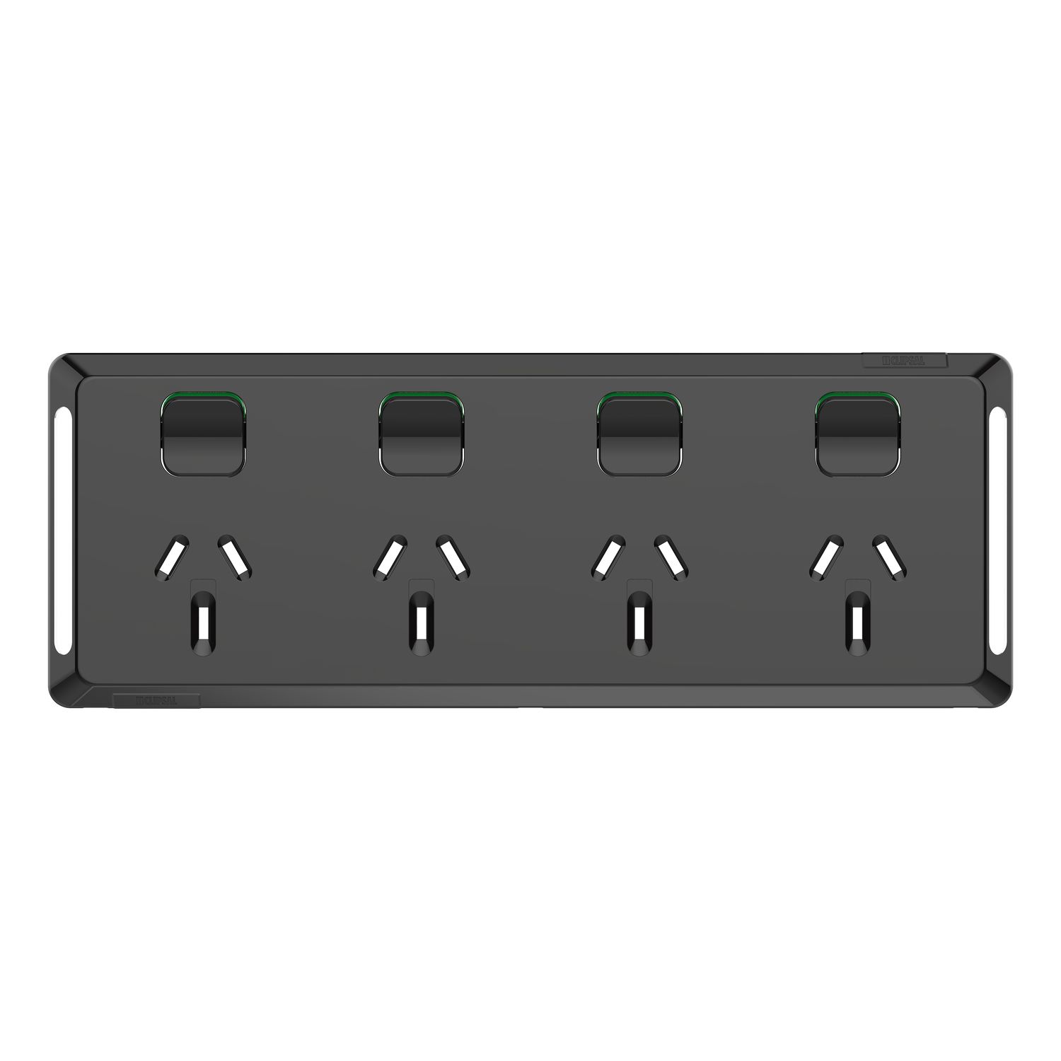 Picture of Quad Power Point Skin, Pro Series, Horizontal Mount, 250V, 10A, Clip-On