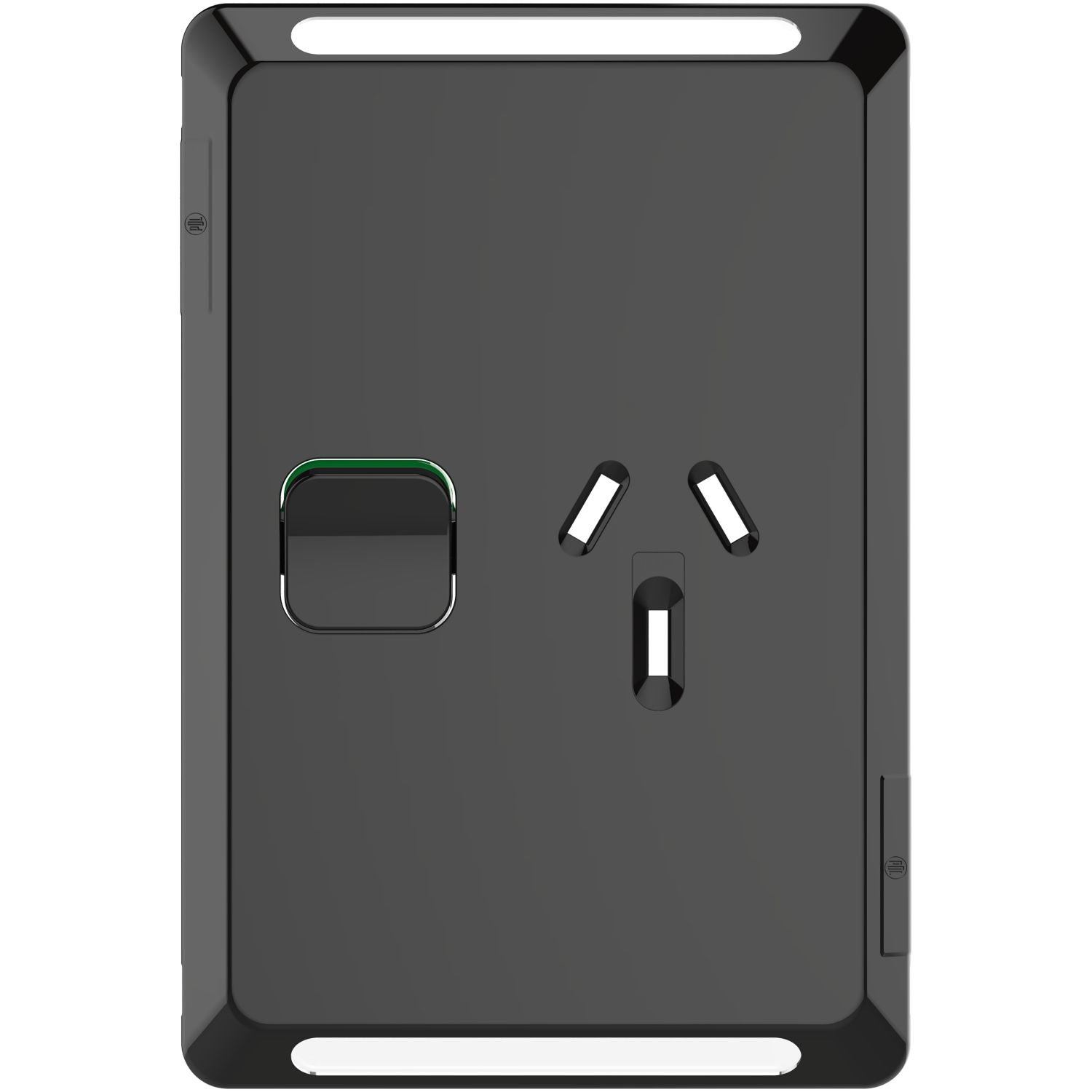 Picture of Single Power Point Skin, Pro Series, Vertical Mount, 250V, 10A, Clip-On