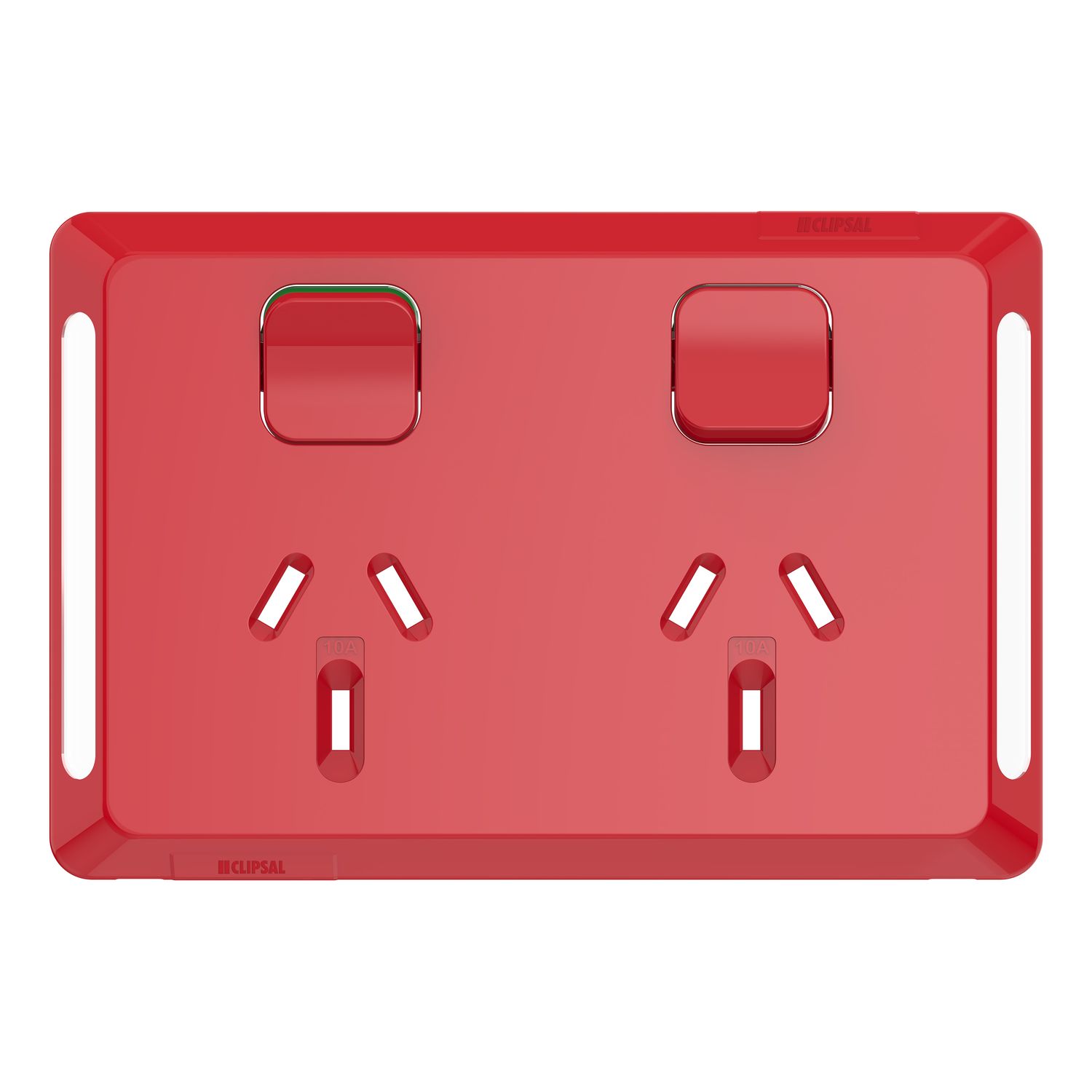 Picture of Twin Power Point Skin, Pro Series, Horizontal Mount, 250V, 10A, Clip-On
