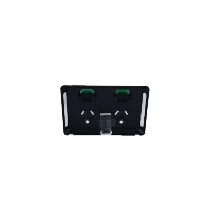 Picture of Twin Power Point Skin, Pro Series, Horizontal Mount, Round Earth, 250V, 10A, Clip-On