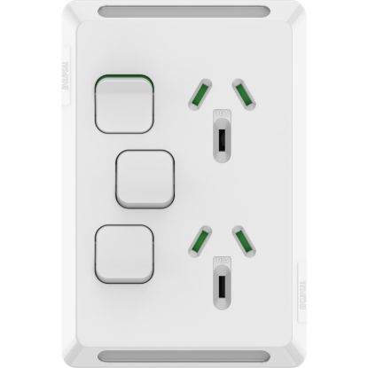 Picture of Twin Power Point, Pro Series, Vertical Mount, 1Ex20A, 10A, 250V