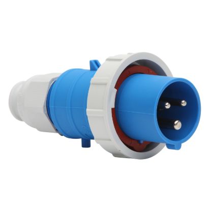 Picture of Plug, 16A, 230V, 3-Round Pin, IP67, Orange/Clear