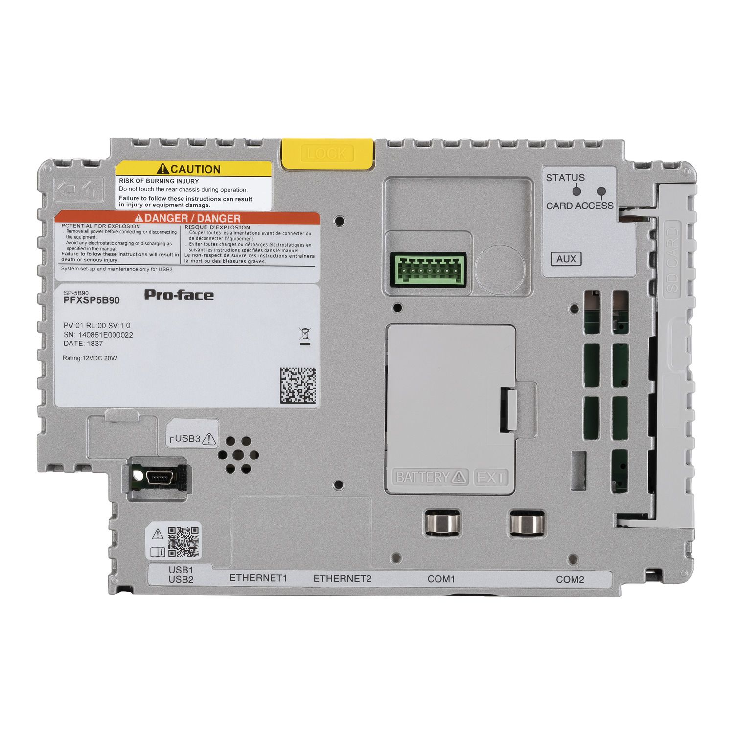 Picture of ExtremeBox, Modular, 2COM, 2ETH 1Gbps, USB A & mini-B, 2xSD, I/F expandable, Sound, AUX, 12VDC, Outdoor use