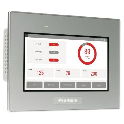 Picture of 7"W touch panel display, 1COM, 2Ethernet, USB host&device, 24VDC