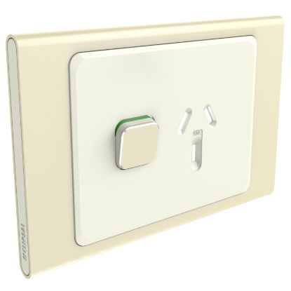Picture of Styl Single Power Point Skin, Clipsal Iconic, Horizontal Mount, 250V, 10A