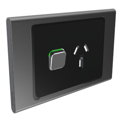 Picture of Styl Single Power Point Skin, Clipsal Iconic, Horizontal Mount, 250V, 10A