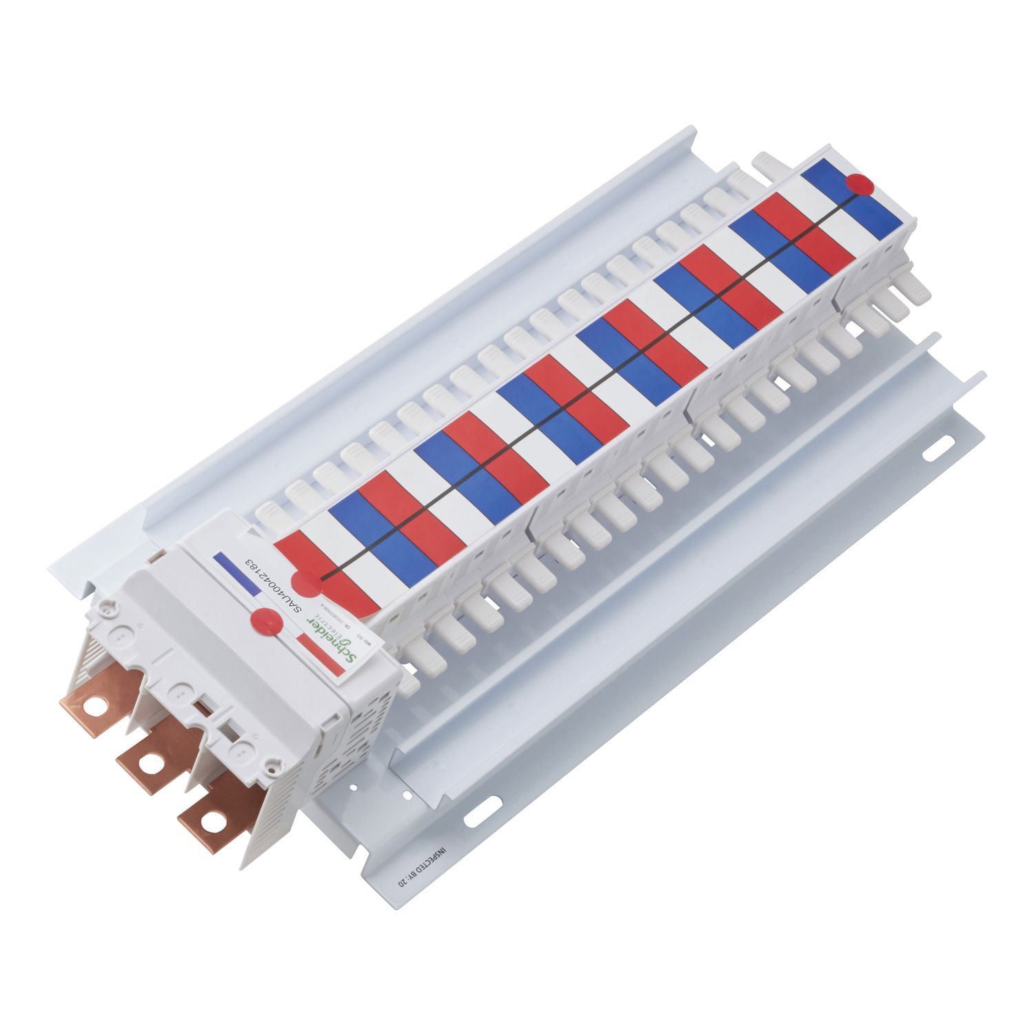 Picture of SAU Chassis, Acti9, 400A, 3Ph, 42 poles, 18mm for iC60 MCB and RCBO, top or bottom feed