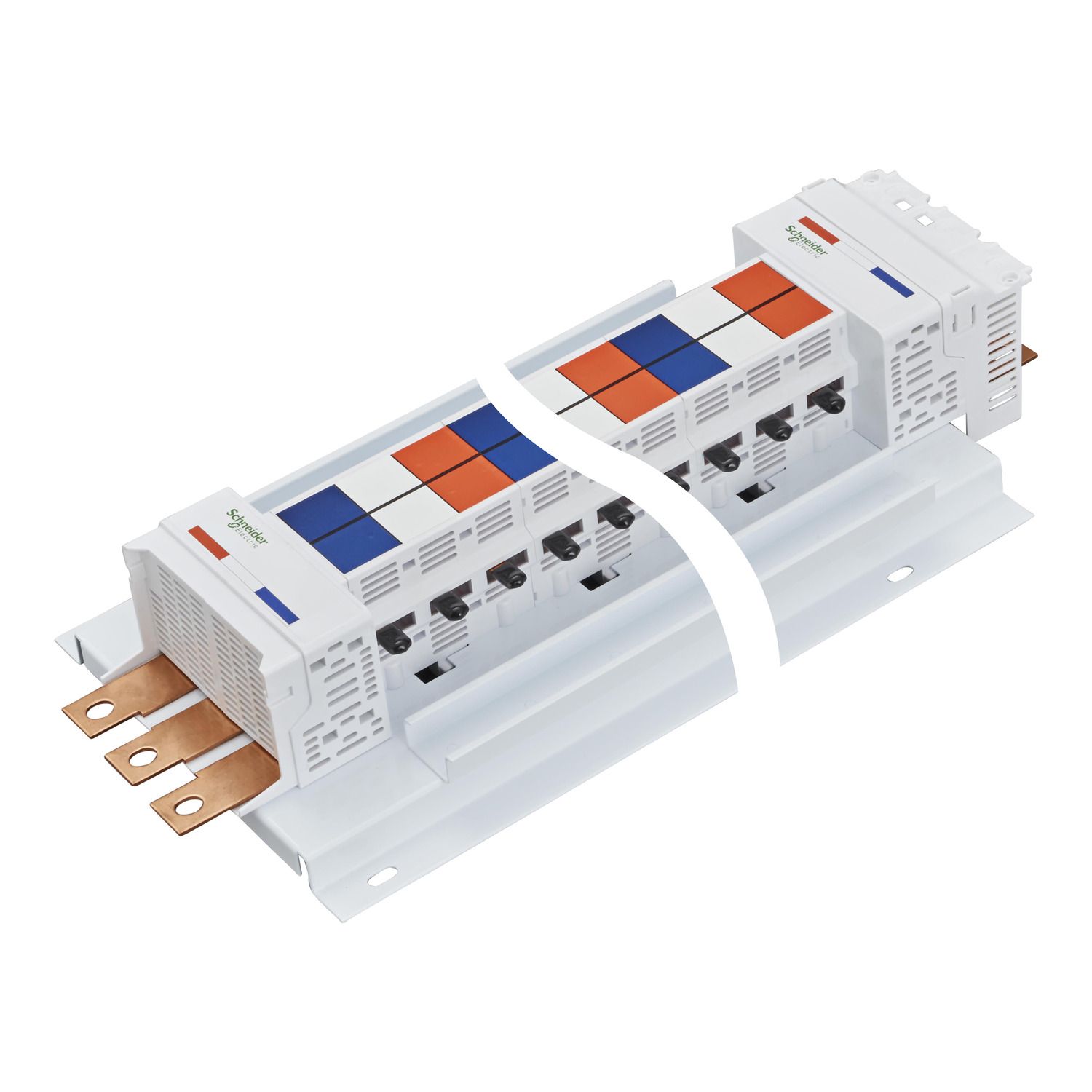 Picture of SAU Chassis, Acti9, 400A, 3Ph, 42 poles, 27mm for C120 MCB, dual feed