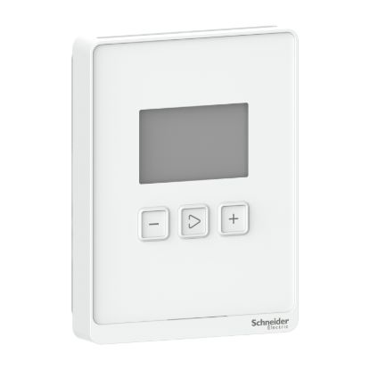 Picture of Sensor, SpaceLogic SLP Series, room, CO2, humidity, temperature, segmented LCD, BACnet MSTP/Modbus outputs, optimum white housing