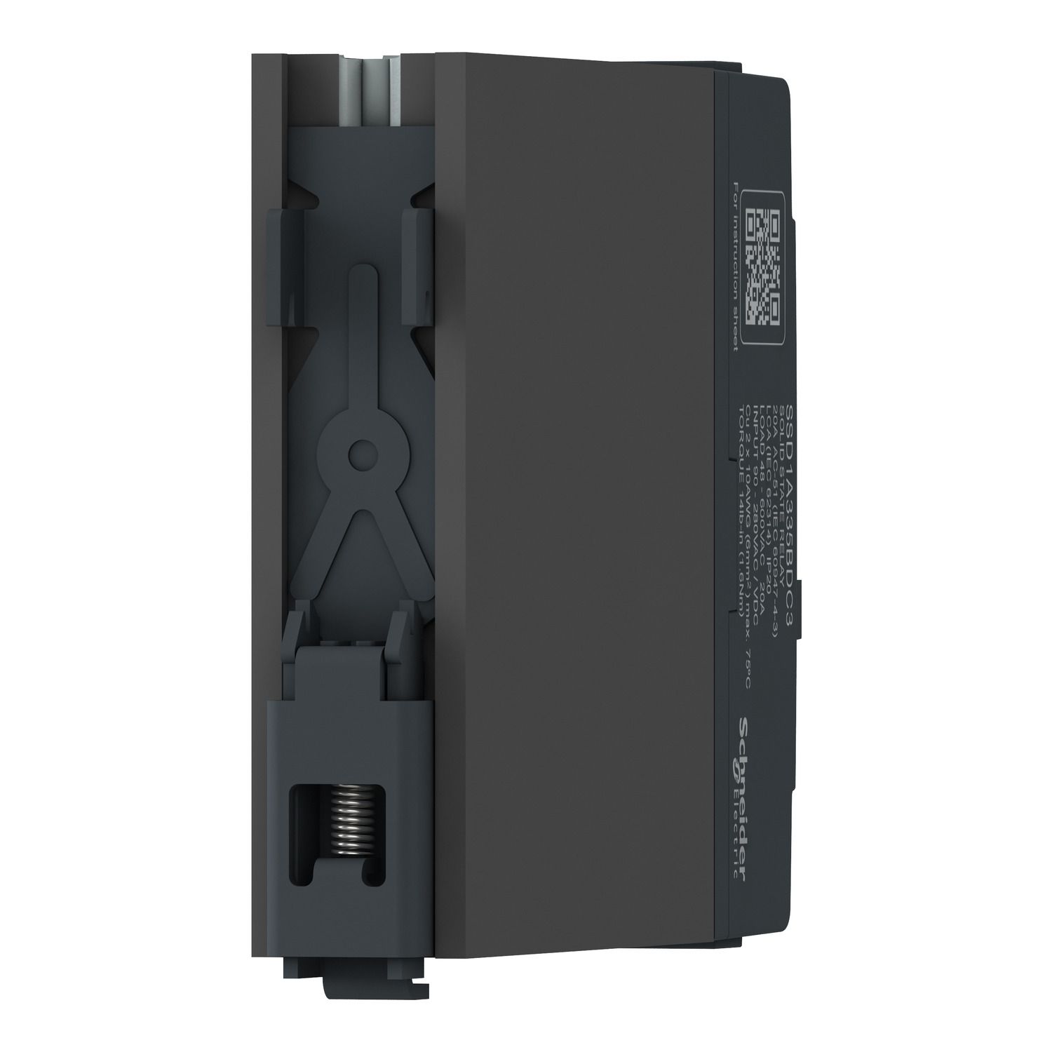 Picture of DIN rail mount relay,  Harmony Solid State Relays, 35A,Voltage switching, input 4...32V DC, output 48...600V AC