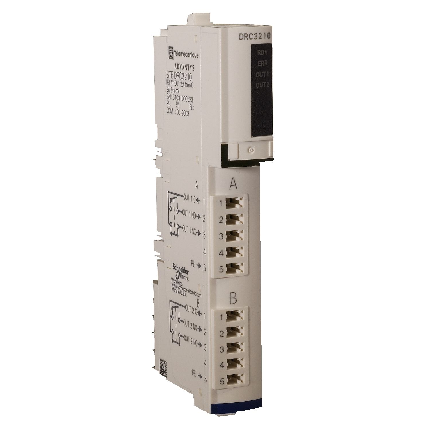 Picture of standard digital output kit, Modicon STB, 24V or 115 to 230V AC or DC, 2O