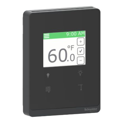 Picture of SmartX Cover Plate, for Sensor Base, Touchscreen, with 4 Buttons Light/Blind, Optimum Black Cover